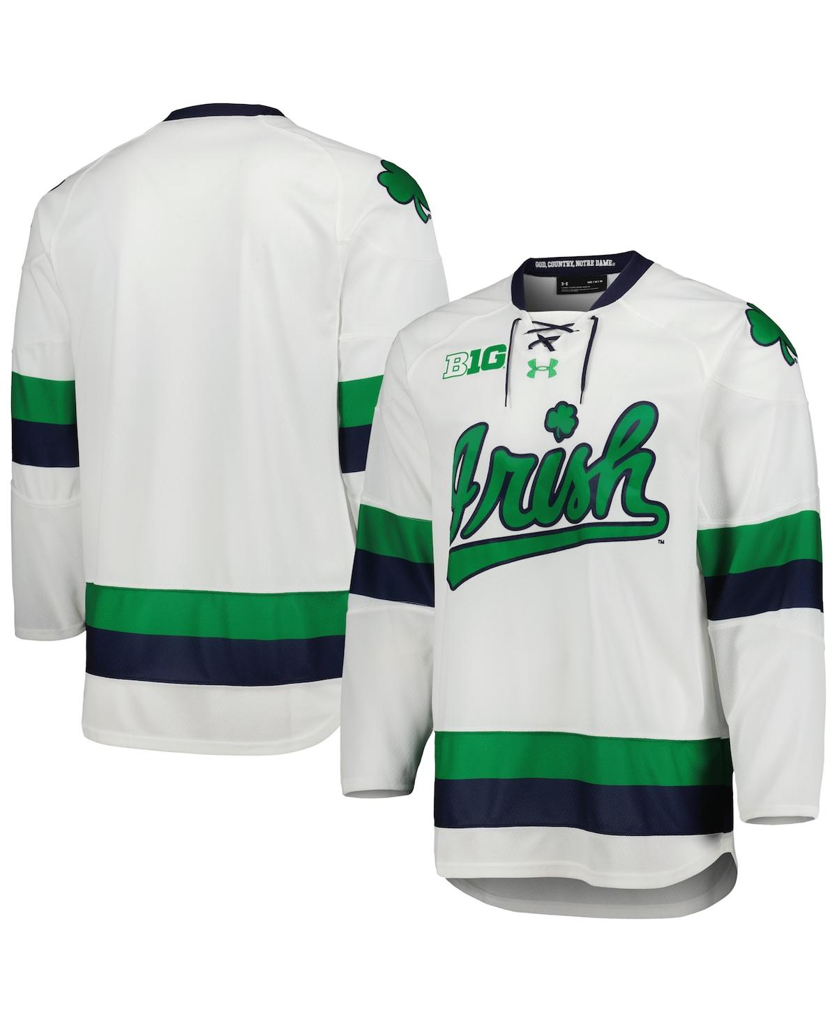 Men's Under ArmourNotre Dame Fighting Irish Team Replica Hockey Jersey - White