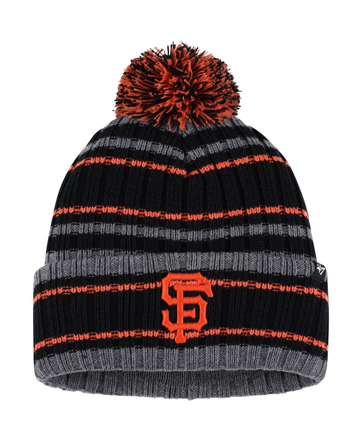 47 Brand Men's ' Gray, Black San Francisco Giants Rexford Cuffed Knit Hat With Pom In Multi