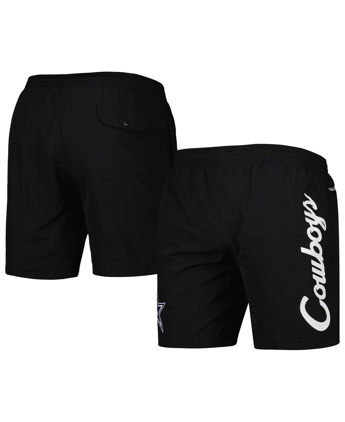 Mitchell & Ness Men's  Black Dallas Cowboys Team Essentials Nylon Shorts In Black