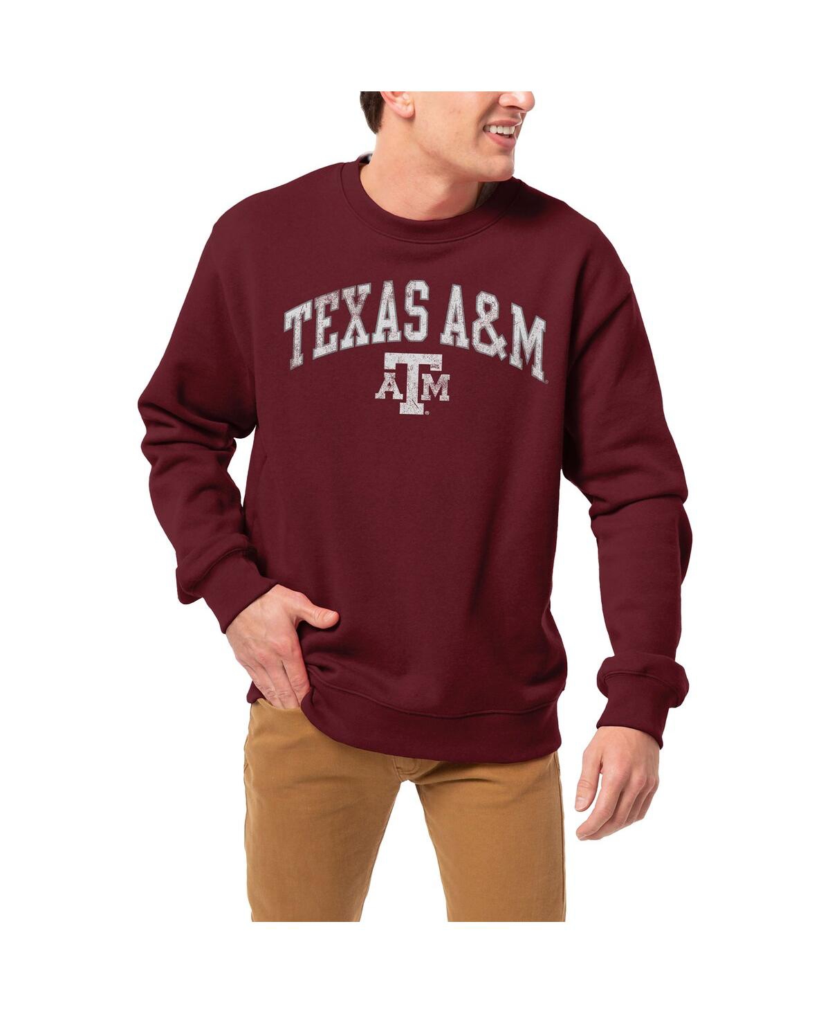 Men's League Collegiate Wear Maroon Texas A&M Aggies 1965 Arch Essential Fleece Pullover Sweatshirt - Maroon