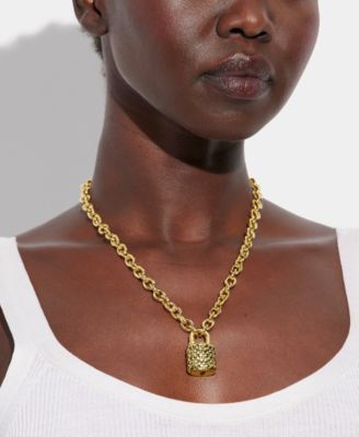 Quilted Padlock Necklace