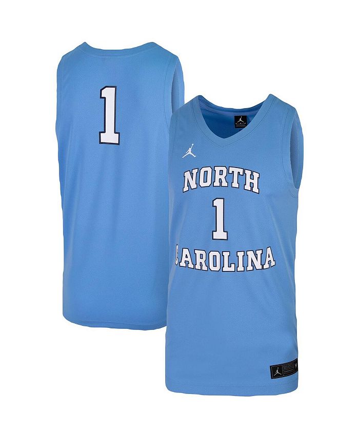 Jordan Men's #1 Carolina Blue North Carolina Tar Heels Replica Team ...