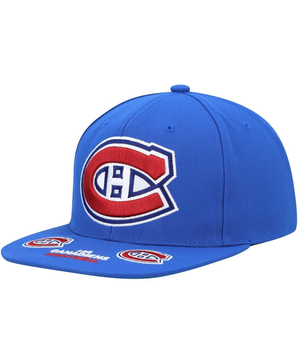 Shop Mitchell & Ness Men's  Blue Montreal Canadiens Vintage-like Hat Trick Snapback Hat