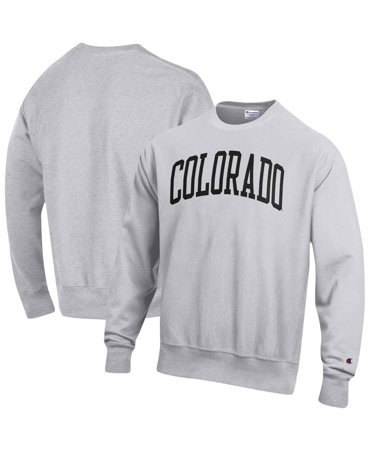 Shop Champion Men's  Heathered Gray Colorado Buffaloes Arch Reverse Weave Pullover Sweatshirt