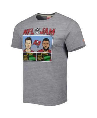 Mens Homage Tom Brady and Mike Evans Heather Gray Tampa Bay Buccaneers NFL Jam Tri-Blend T-shirt 7190₽