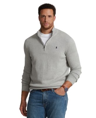Polo Ralph Lauren - Men's Big & Tall Cotton Quarter-Zip Sweater