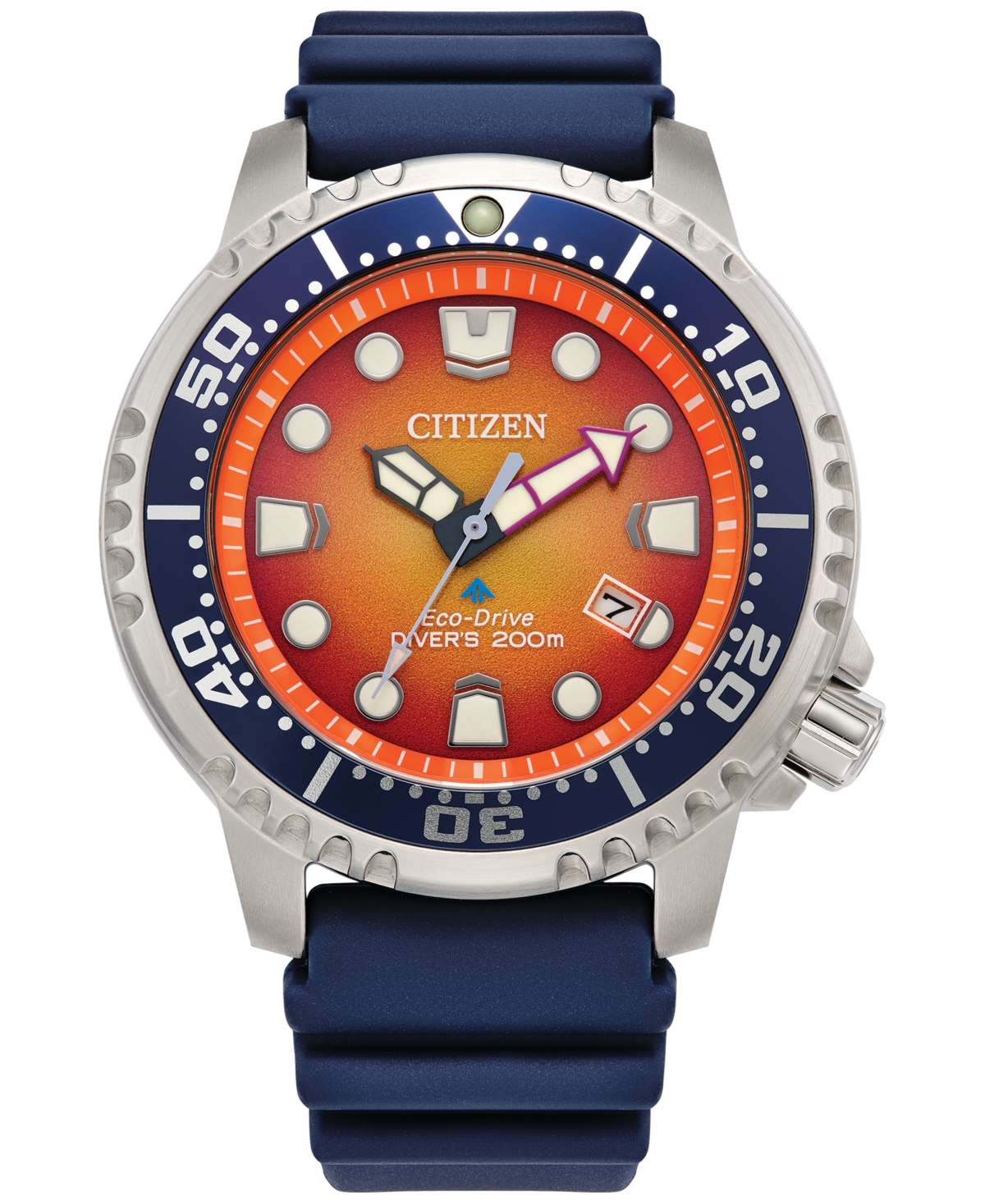 Citizen Eco-drive Men's Promaster Blue Strap Watch 44mm In Orange/blue