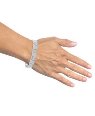 Men's Diamond Pav&eacute; Square Link Bracelet (6-1/2 ct. t.w.) in 10k White Gold