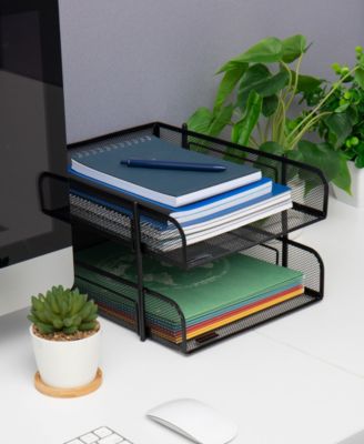 Mind Reader Network Collection, 2-Tier Paper Tray, Letter Size, Stackable, File And Document Holder, Desktop Organizer