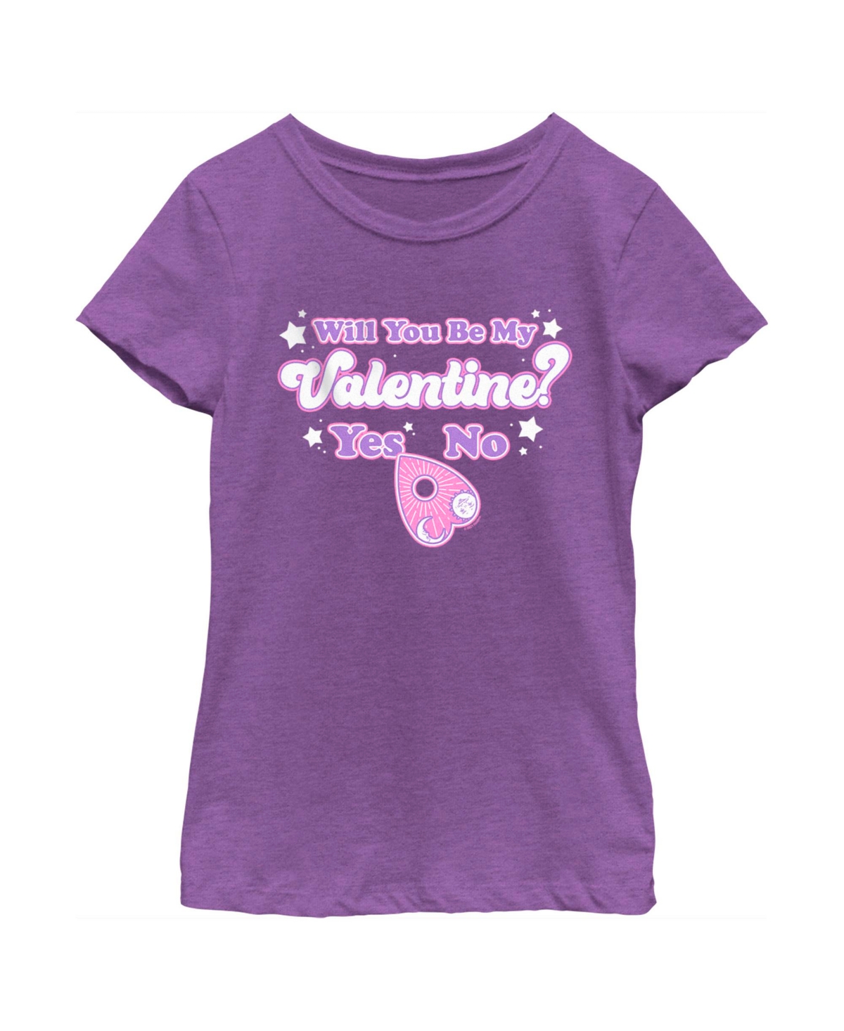 Hasbro Kids' Girl's Ouija Will You Be My Valentine? Yes Or No? Child T-shirt In Purple Berry