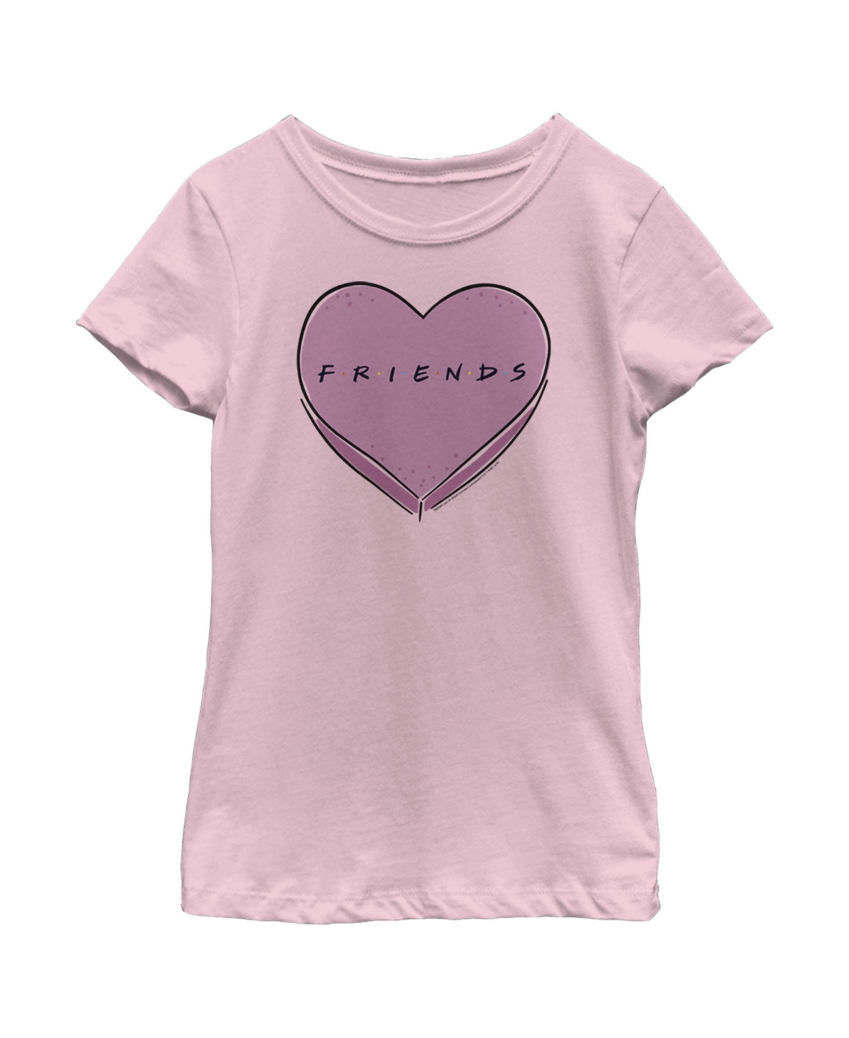Warner Bros Girl's Friends Candy Heart Logo Child T-shirt In Light Pink