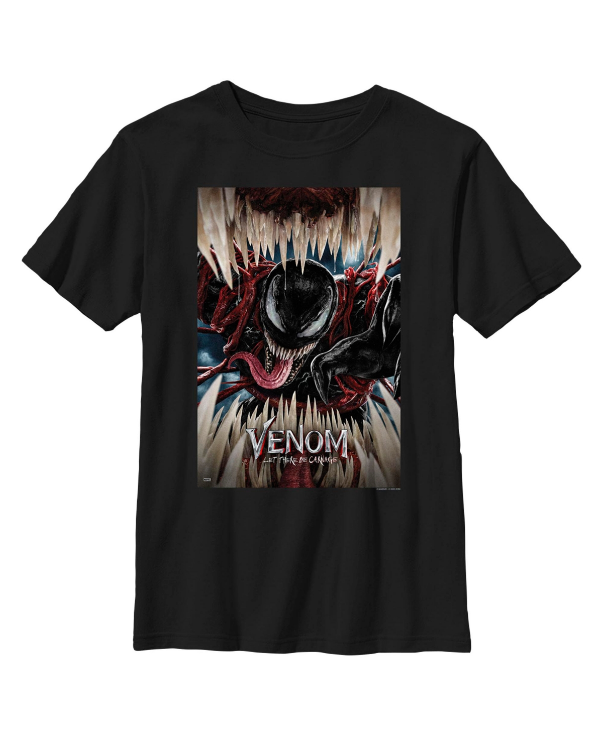 Marvel Kids' Boy's  Venom: Let There Be Carnage Razor Teeth Child T-shirt In Black