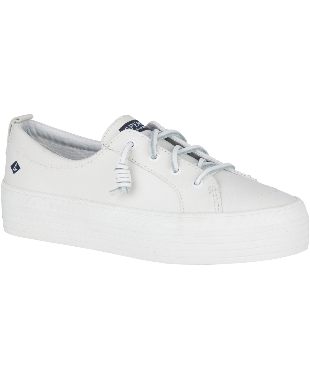 Shop Sperry Women's Crest Vibe Platform Leather Sneakers In White