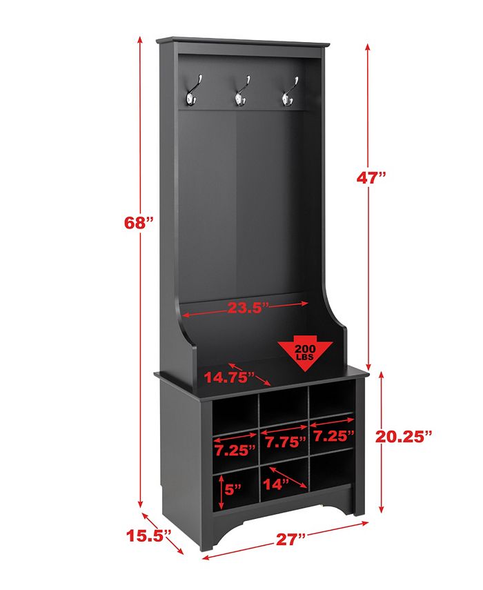 Prepac Narrow Hall Tree with 9 Shoe Cubbies Macy's