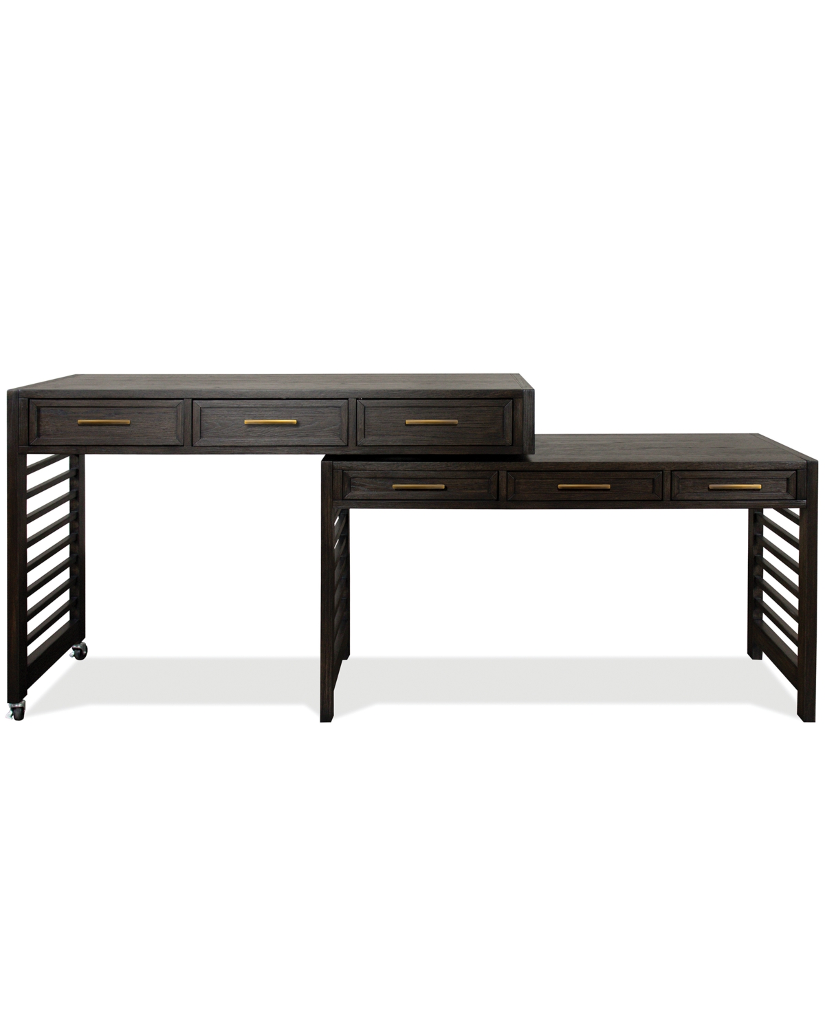 Furniture Fresh Perspectives 56" Wood 360 Degrees Swivel Desk In Umber
