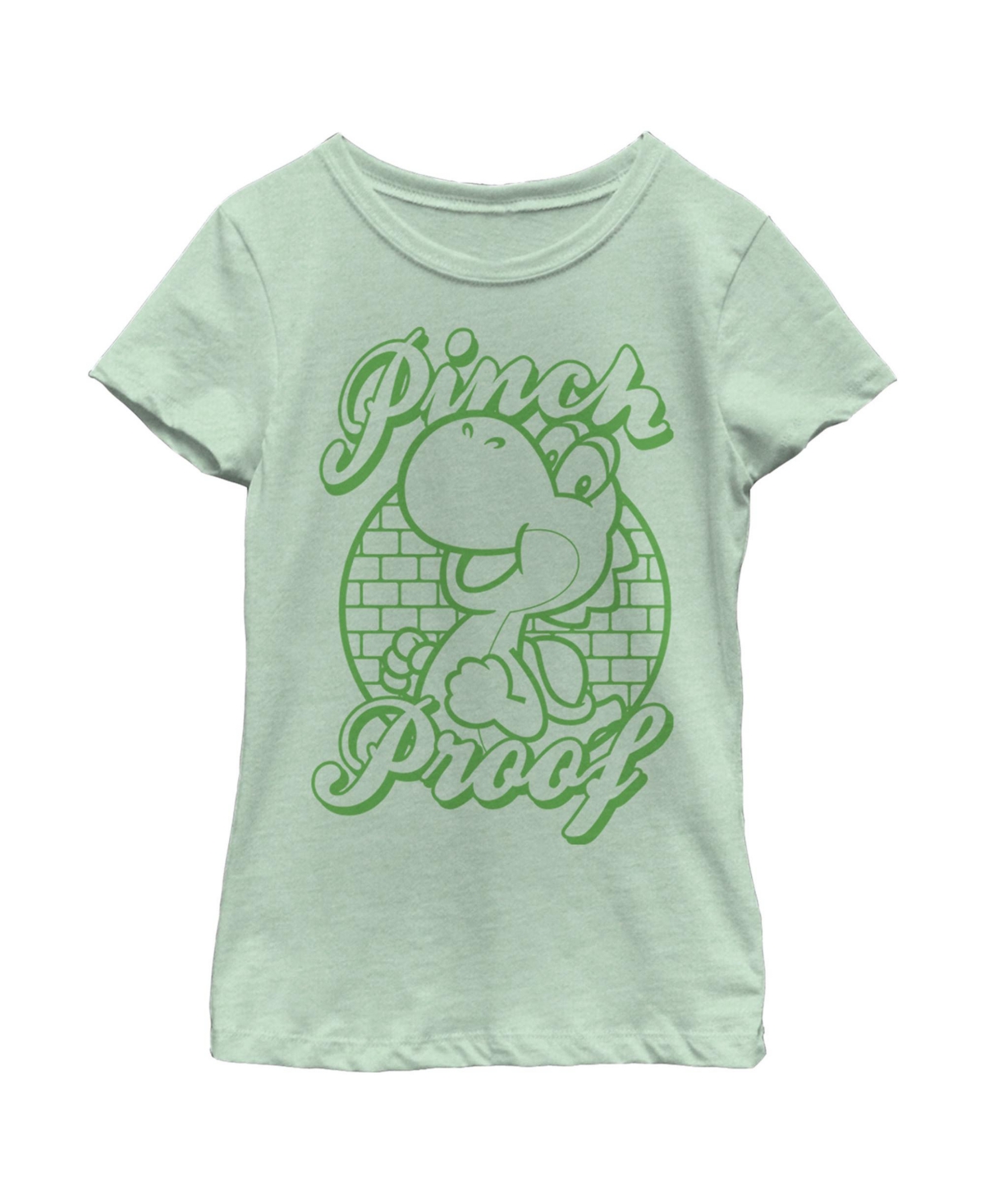 Nintendo Girl's  Yoshi Pinch Proof Child T-shirt In Mint