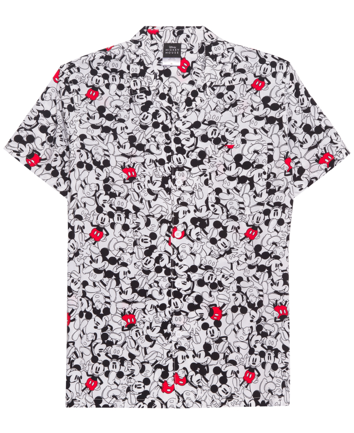Men's Mickey Mouse Short Sleeves Woven Shirt - White