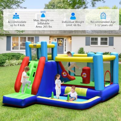 Inflatable Bounce House 8-in-1 Kids Inflatable Slide Bouncer (With 735W Blower)