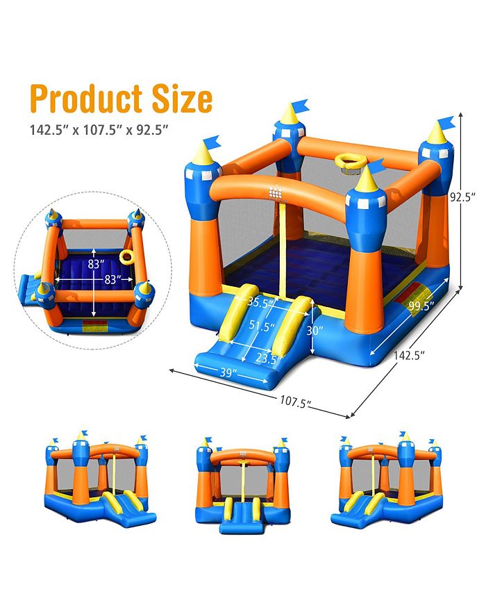 Costway Inflatable Bounce House Kids Magic Castle w/ Large Jumping Area With 550W Blower Macy's