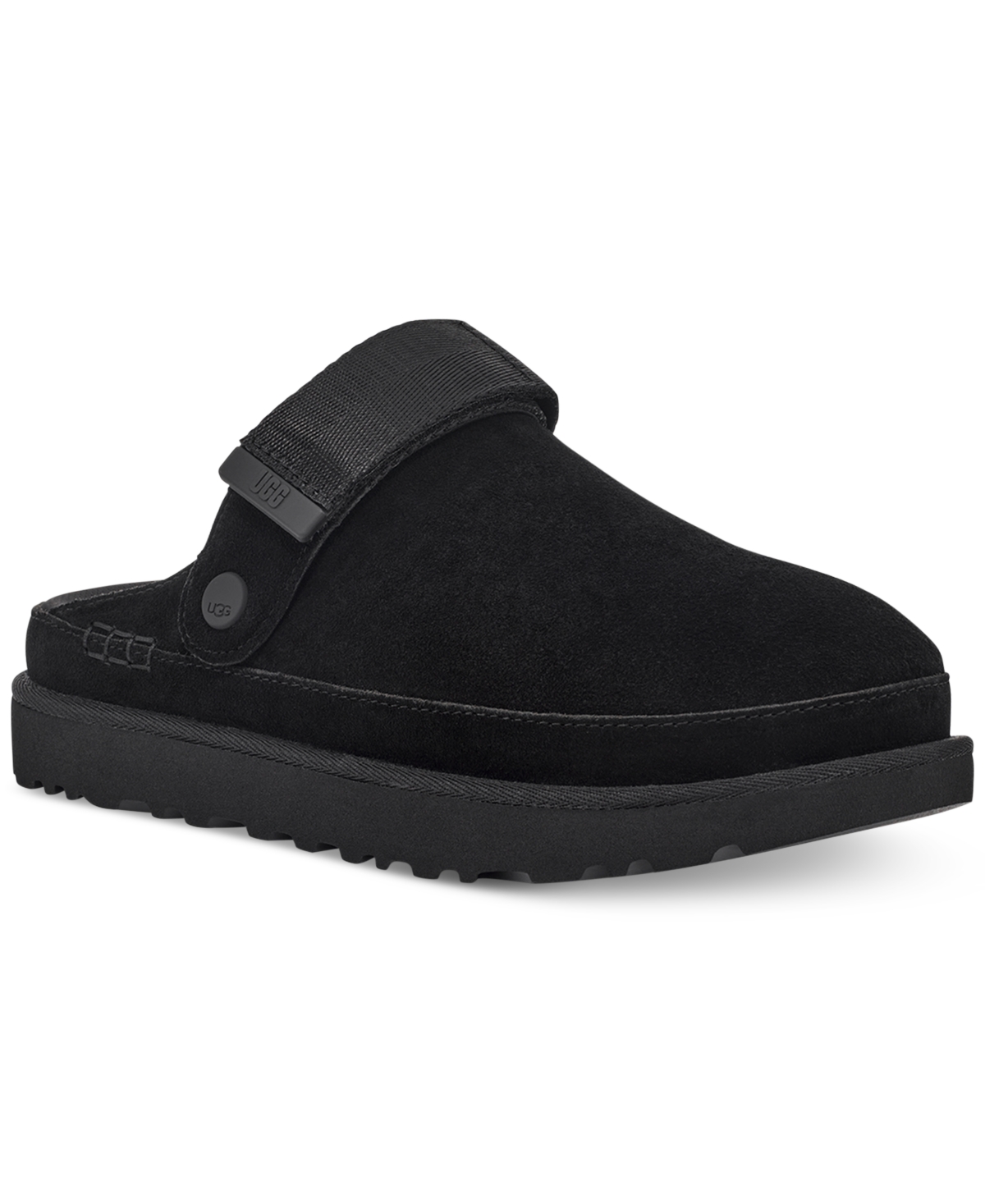 Ugg Chic Sheepskin Sandals With Adjustable Strap And Cushioned Sole In Black
