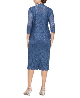 Petite 2-Pc. Lace Jacket & Midi Dress Set