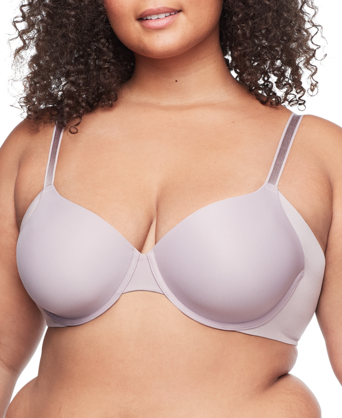 Warners Women's No Side Effects Seamless Comfort Underwire T-Shirt Bra RA3061A - Smoke