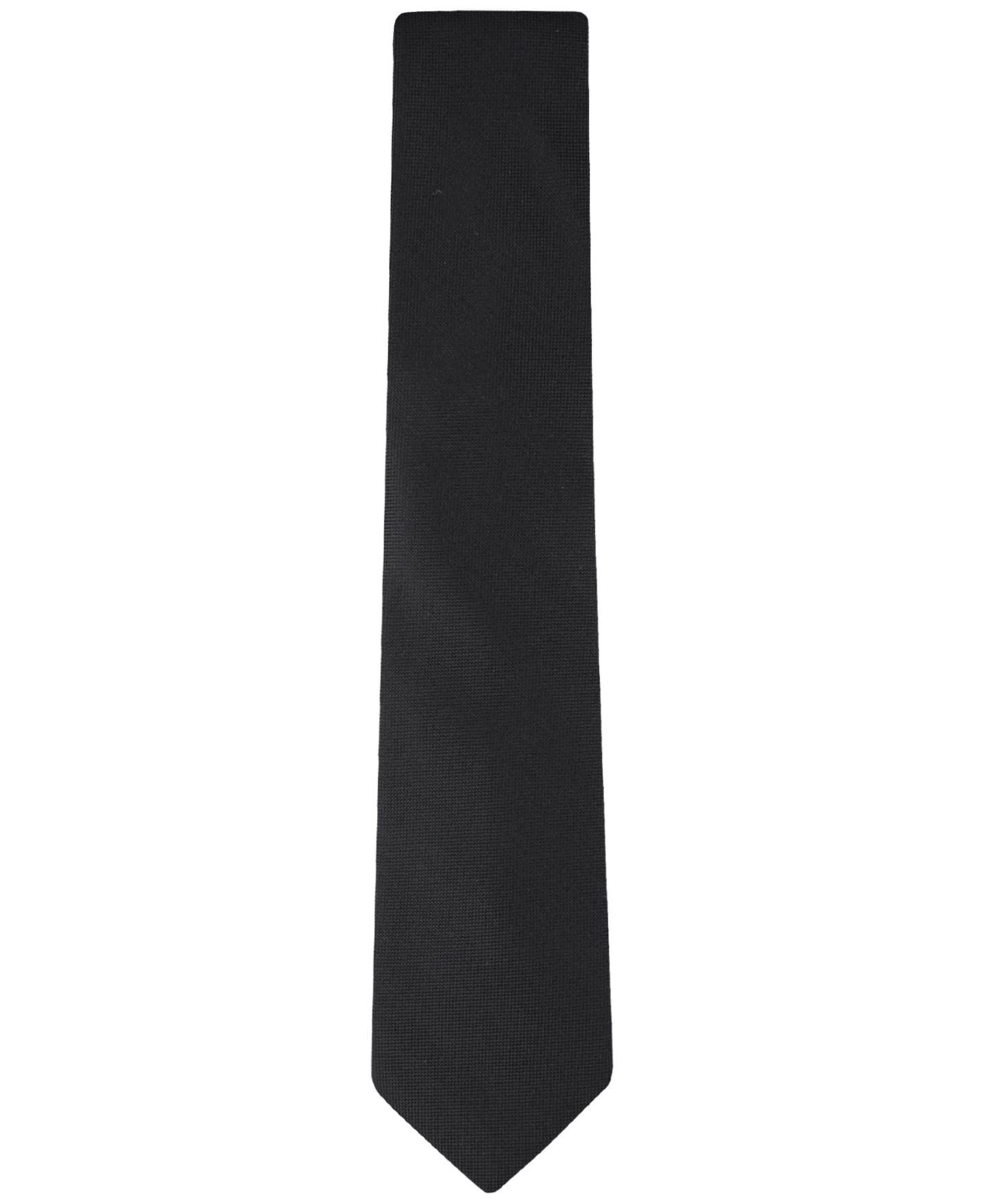 Мужской галстук Calvin Klein Silver-Spun Solid Tie, цвет: Чёрный — фото 3