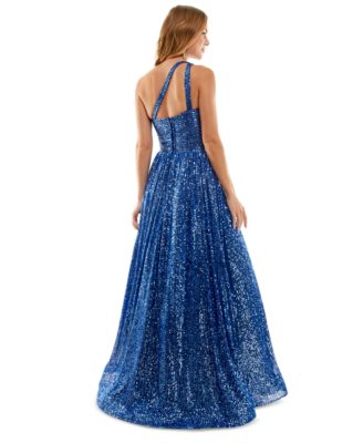 B Darlin Juniors' One-Shoulder Sequined Ball Gown, Created For Macy's ...