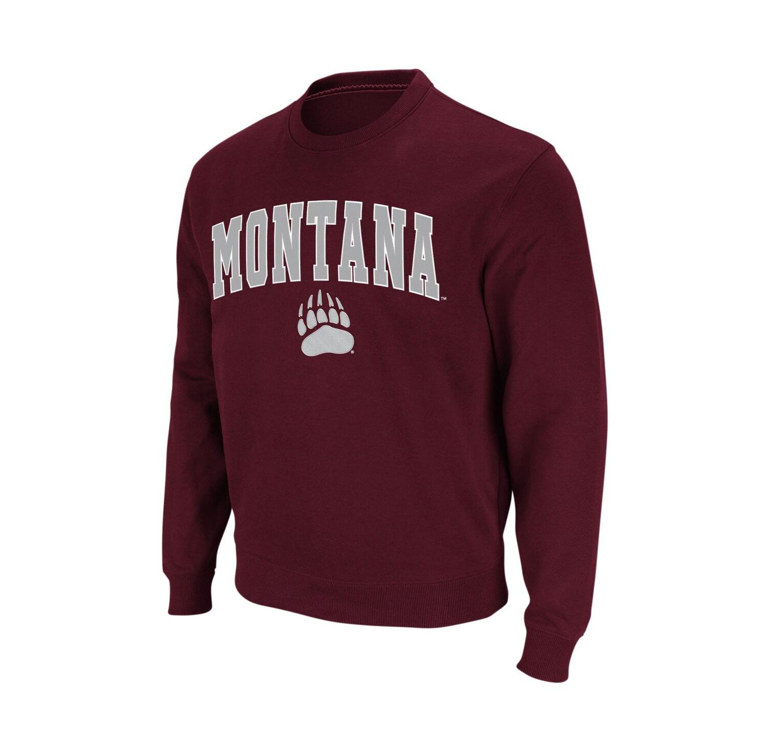 Men's Montana Grizzlies Arch and Logo Crew Neck Sweatshirt