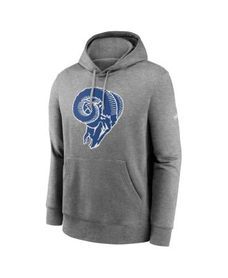 Men's Heathered Gray Los Angeles Rams Rewind Club Fleece Pullover Hoodie