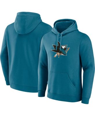 Men's Teal San Jose Sharks Primary Logo Pullover Hoodie
