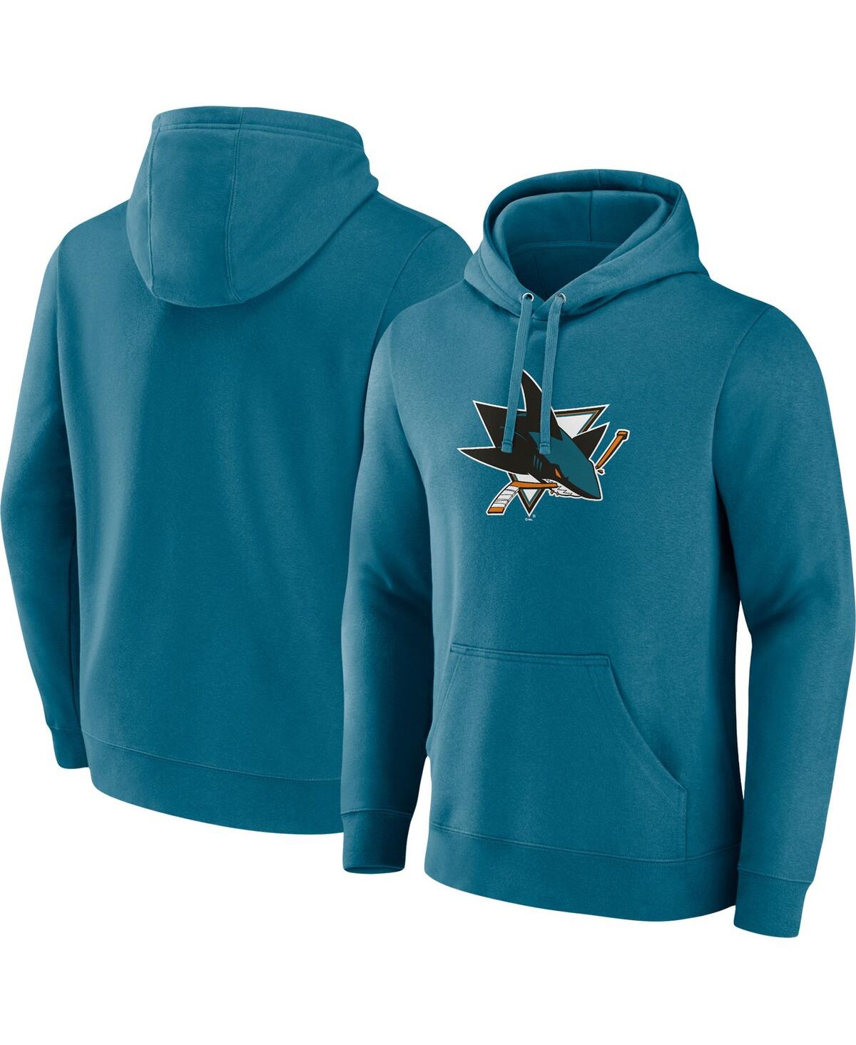 Men's FanaticsSan Jose Sharks Primary Logo Pullover Hoodie - Teal