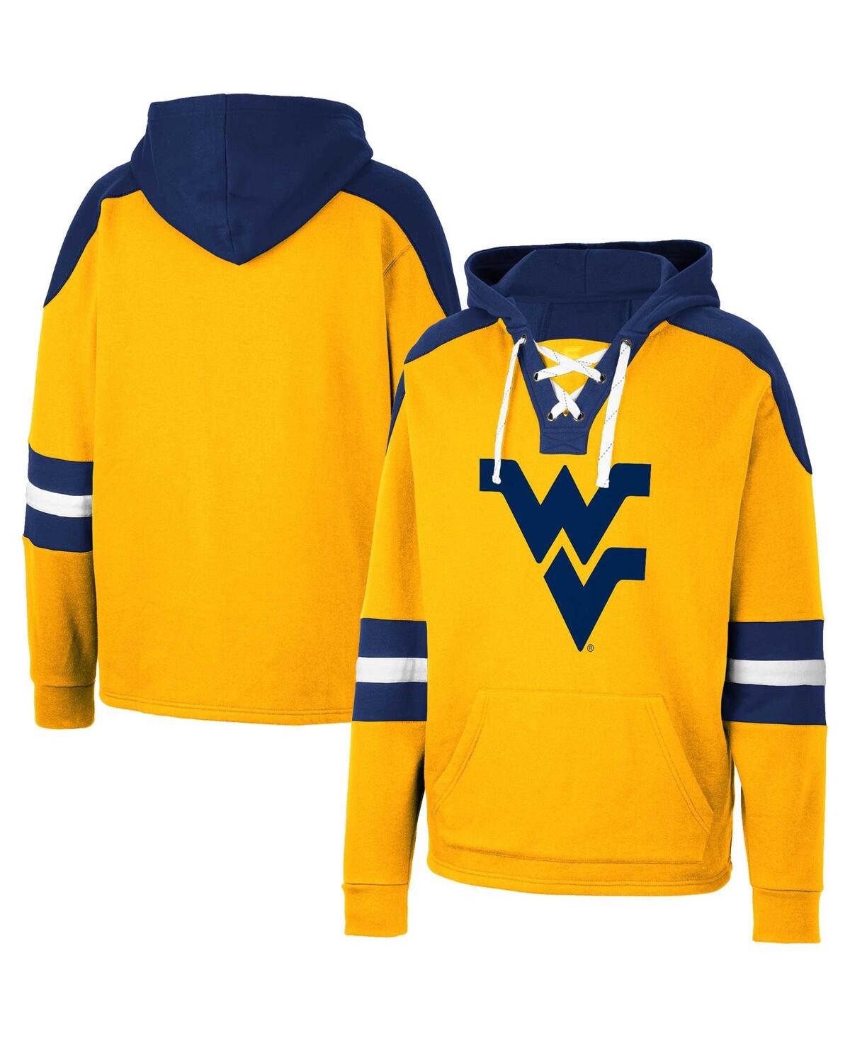 Colosseum Navy West Virginia Mountaineers Lace-up 4.0 Pullover Hoodie In Navy