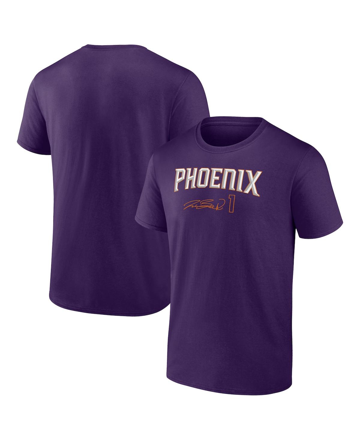 Fanatics Men's  Devin Booker Purple Phoenix Suns Name And Number T-shirt