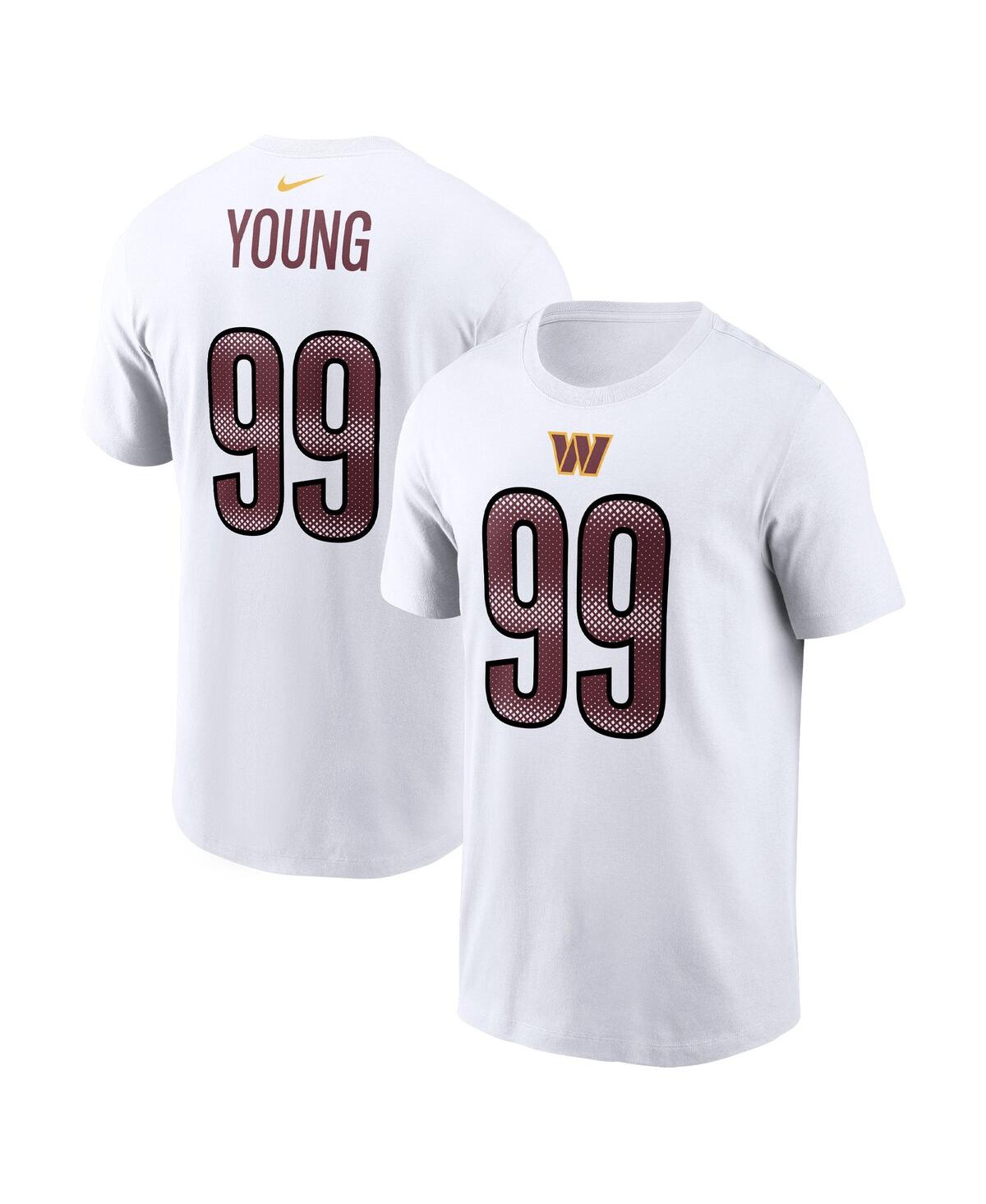 Men's Nike Chase YoungWashington Commanders Player Name and Number T-shirt - White