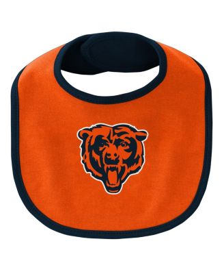 Newborn and Infant Boys and Girls Navy, Orange Chicago Bears Little Champ Three-Piece Bodysuit Bib and Booties Set