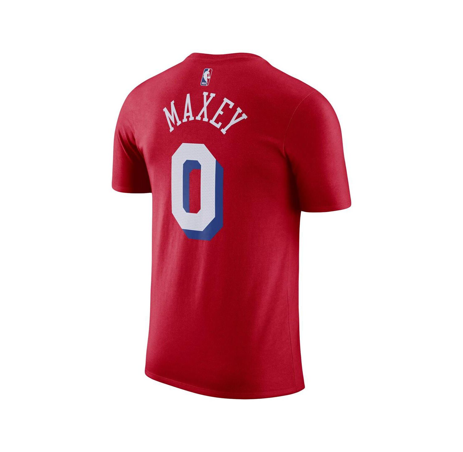 Men's Tyrese Maxey Red Philadelphia 76ers 2022/23 Statement Edition Name and Number T-shirt