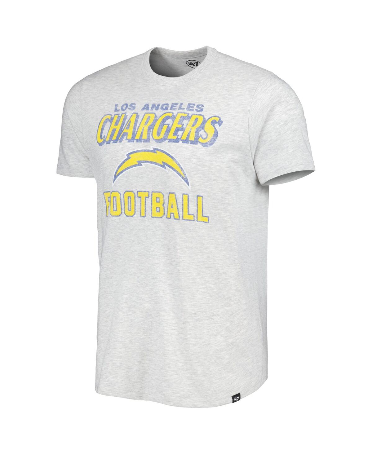 Shop 47 Brand Men's ' Heathered Gray Los Angeles Chargers Brand Dozer Franklin T-shirt