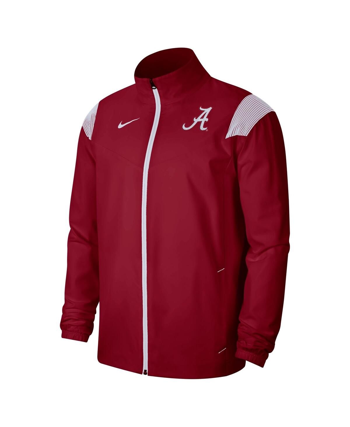 Shop Nike Men's  Crimson Alabama Crimson Tide Woven Full-zip Jacket