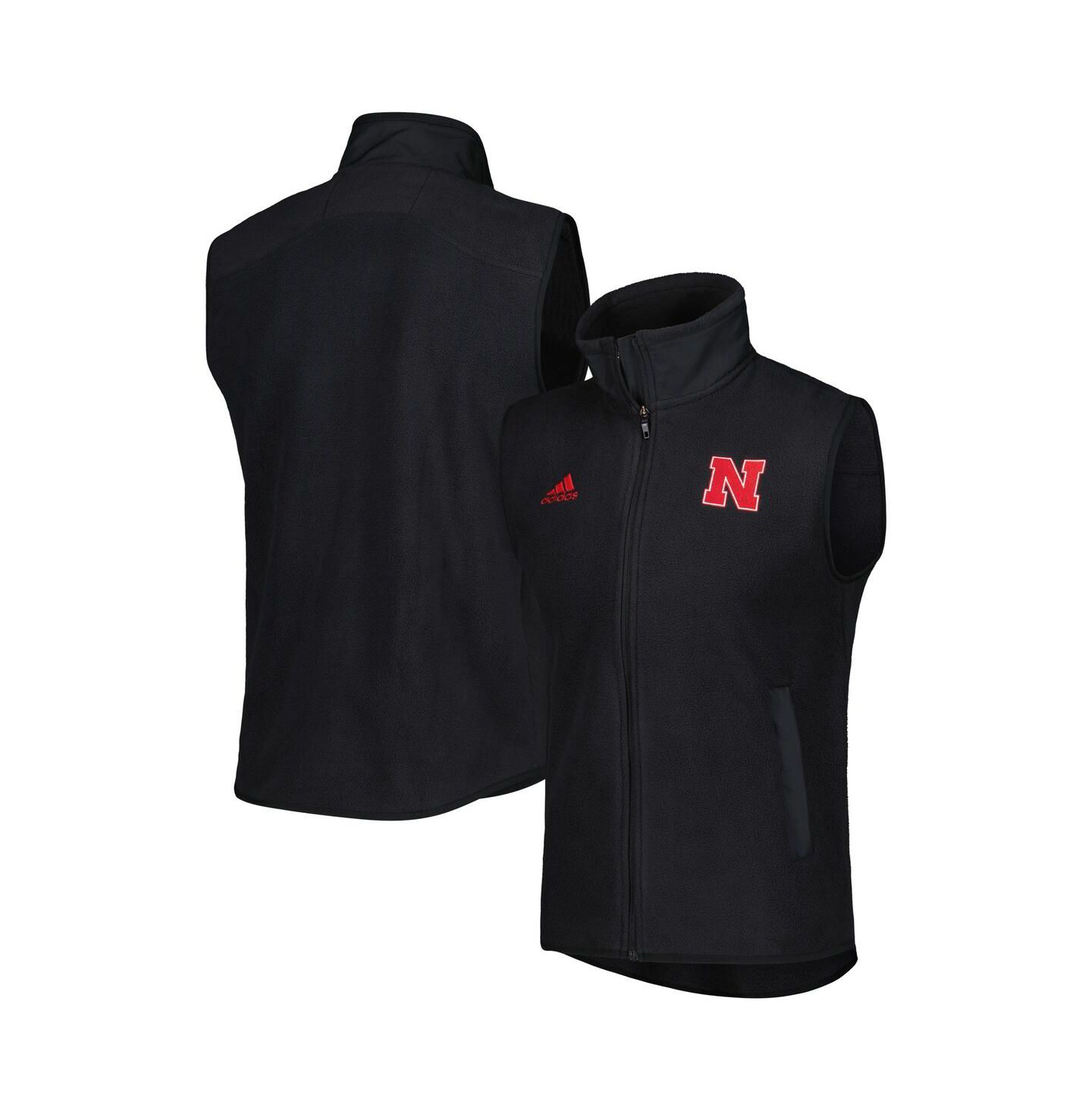 Мужской жилет adidas Black Nebraska Huskers Full-Zip Vest — фото 1