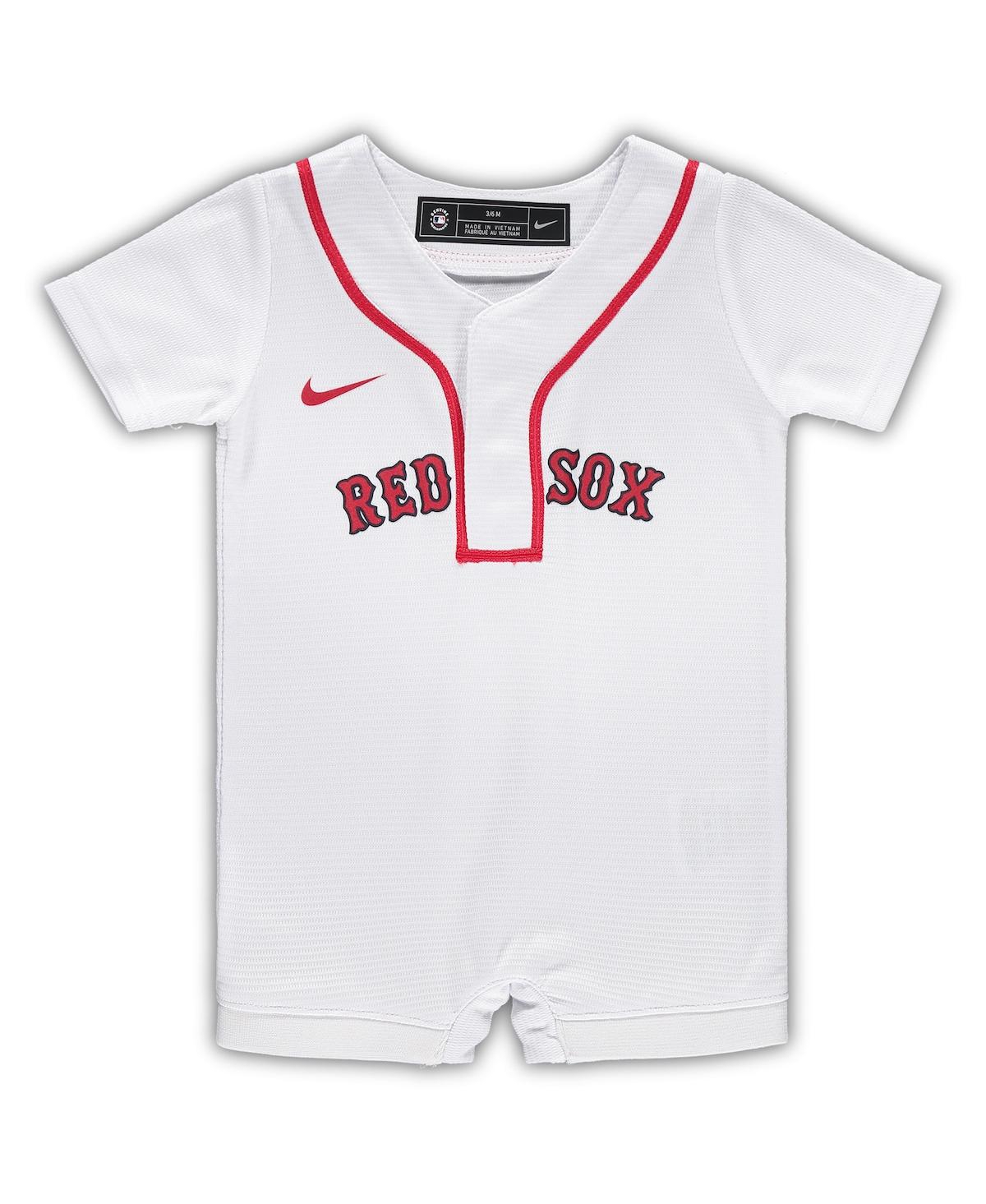 Shop Nike Newborn And Infant Boys And Girls  White Boston Red Sox Official Jersey Romper