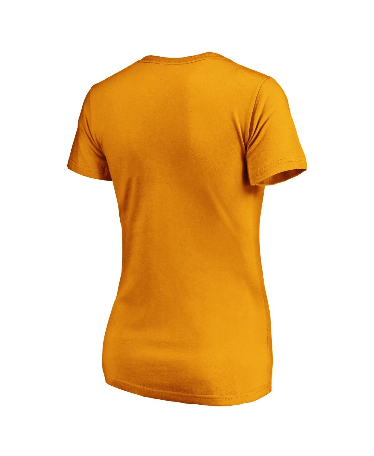 Shop Fanatics Women's  Gold Nashville Predators Primary Logo V-neck T-shirt