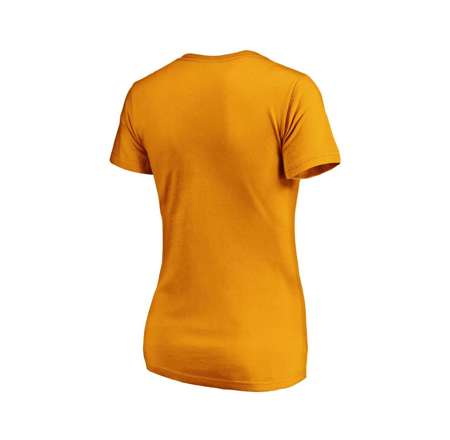 Women's Gold Nashville Predators Primary Logo V-Neck T-shirt