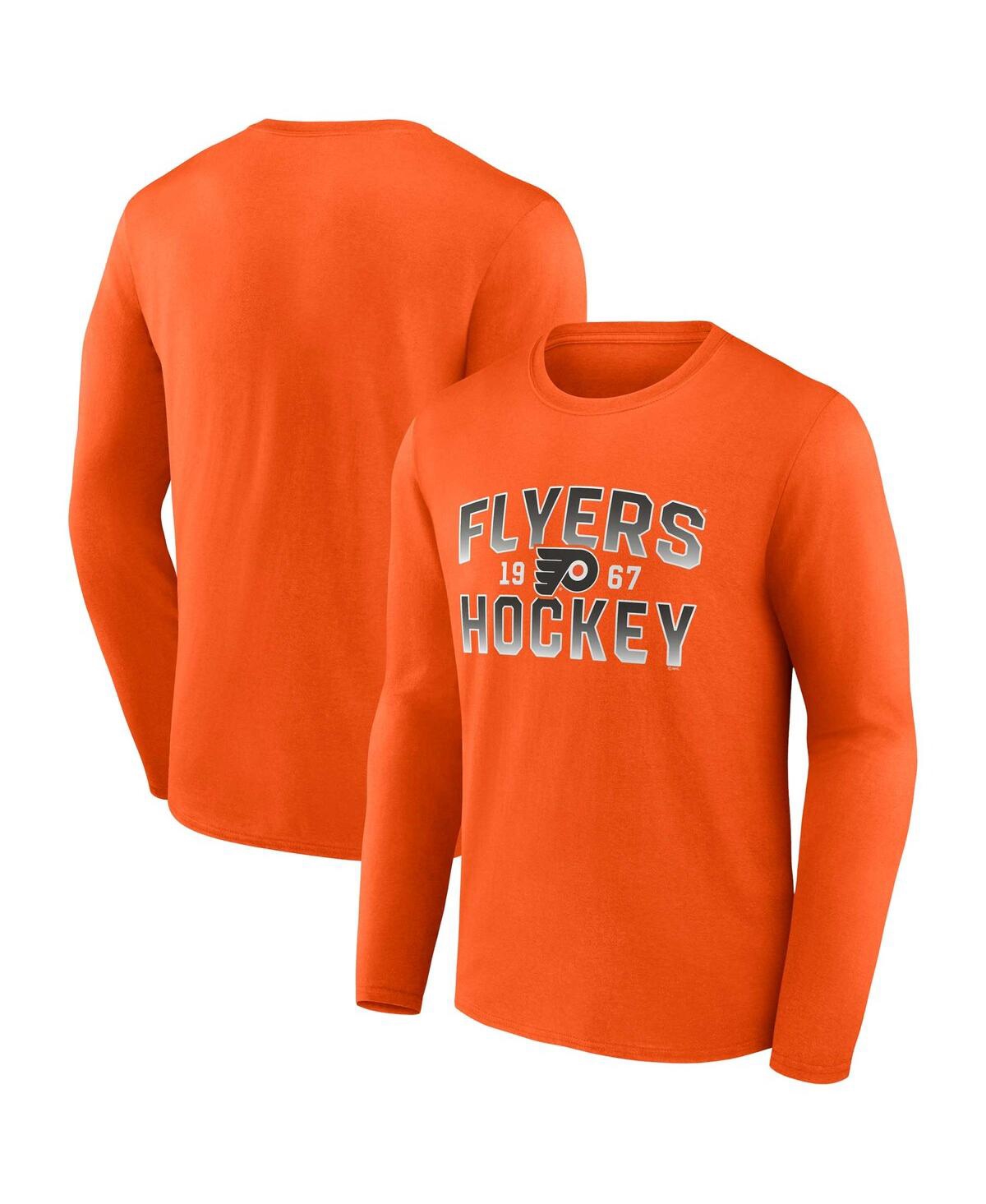 Shop Fanatics Men's  Orange Philadelphia Flyers Skate Or Die Long Sleeve T-shirt