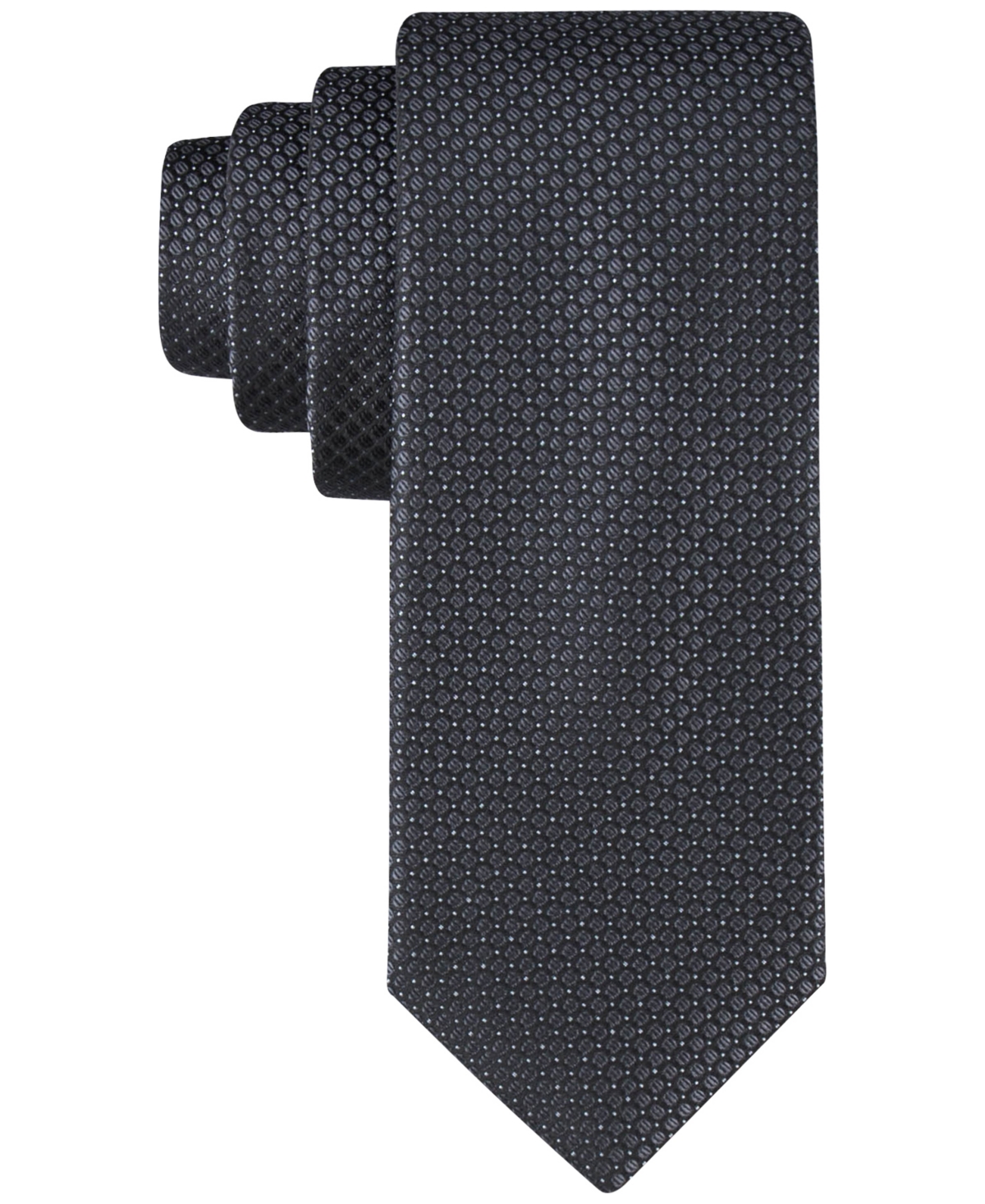 Shop Calvin Klein Men's Steel Micro-dot Solid Tie In Black