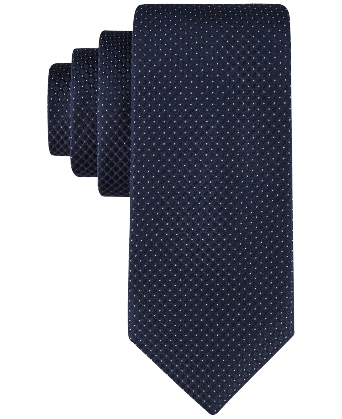 Shop Calvin Klein Men's Steel Micro-dot Solid Tie In Navy