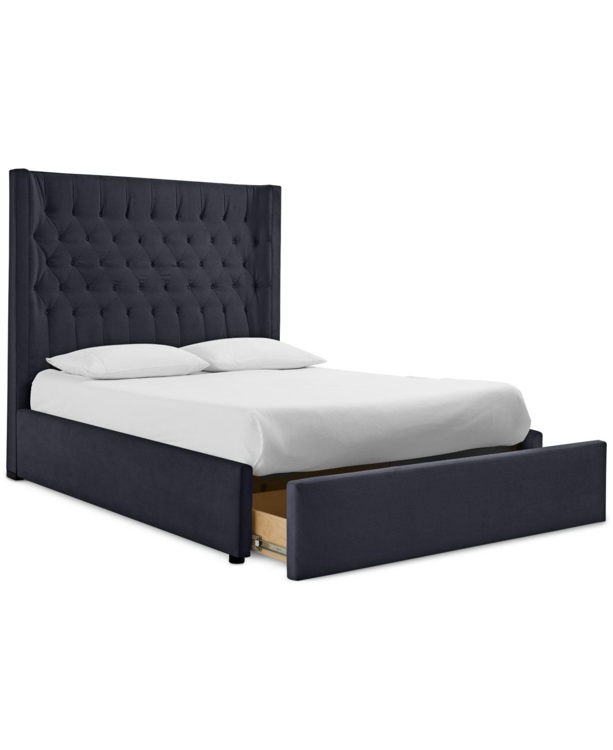 Furniture Cadelyn King Upholstered Storage Bed In Navy