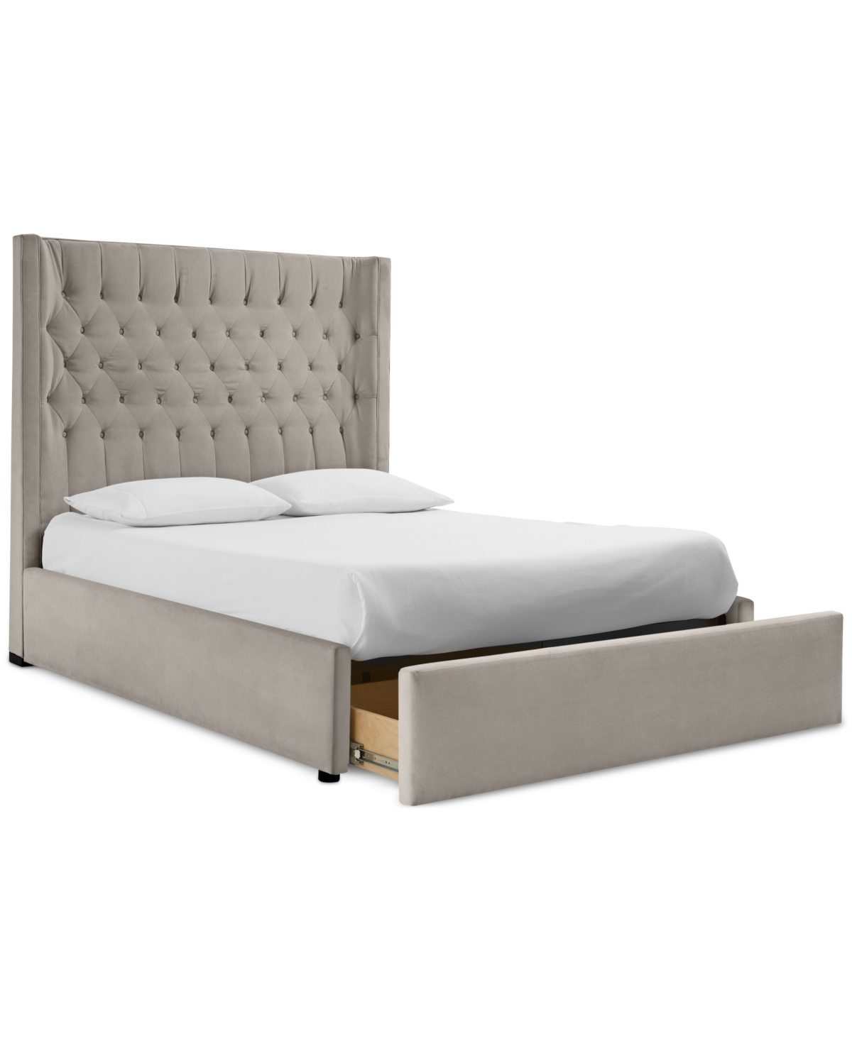 Furniture Cadelyn Full Upholstered Storage Bed In Platinum