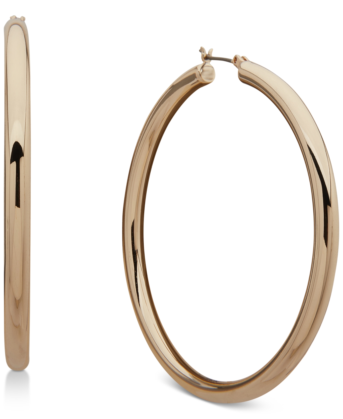 Large Hoop Earrings, 2.4" - Silver