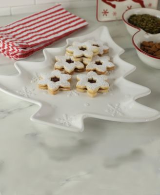 Winterfest Holiday White Tree Platter